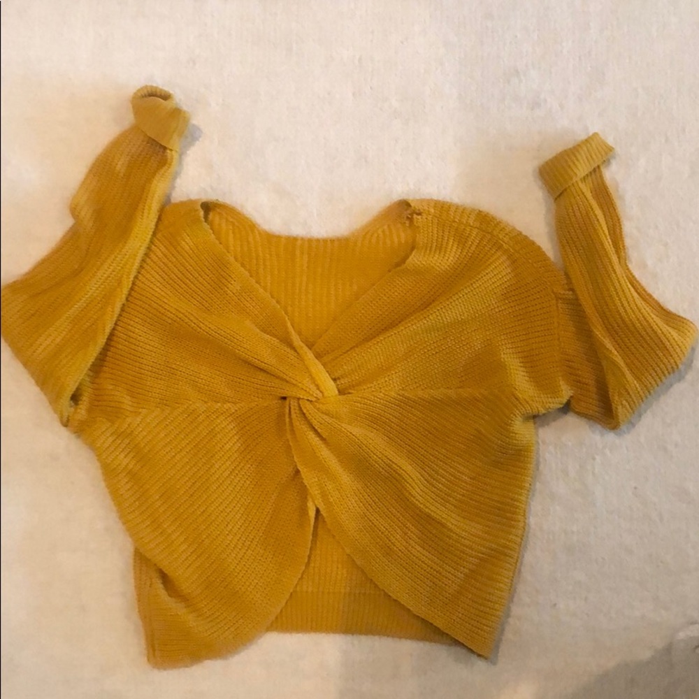 Sweater with criss-cross back detail
